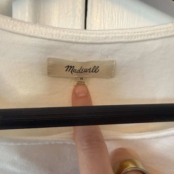 Madewell Cream Short Sleeve 100% Cotton Top Size Medium - Picture 2 of 6